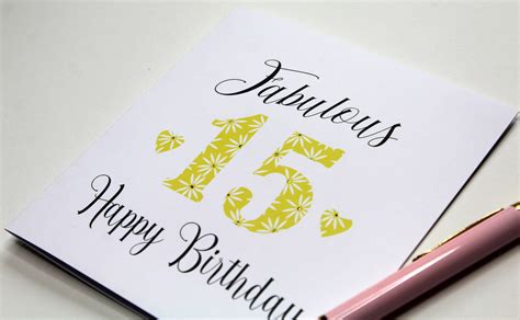 15th Birthday Card Fabulous 15 Daughter Sister Cousin Etsy