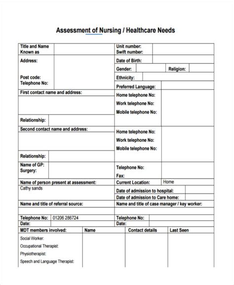 Nursing Assessment 35 Examples Format Pdf Examples