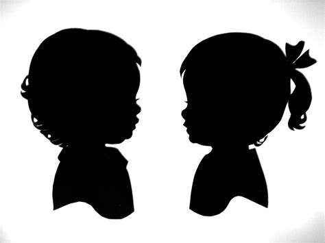 Boy And Girl Silhouettes Gender Reveal Silhouette Artist Silhouette