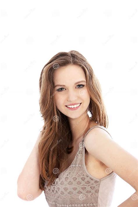 Pretty Teenager With An Engaging Smile Stock Image Image Of Brunette