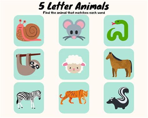 5 Letter Animals Quiz By Lruss108