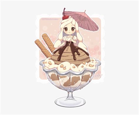 Anime Girl Eating Ice Cream Drawing Gambarku