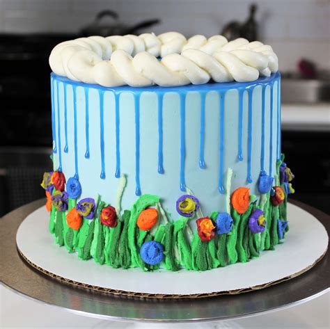 The Ultimate Spring Cake Design April Showers Cake Chelsweets