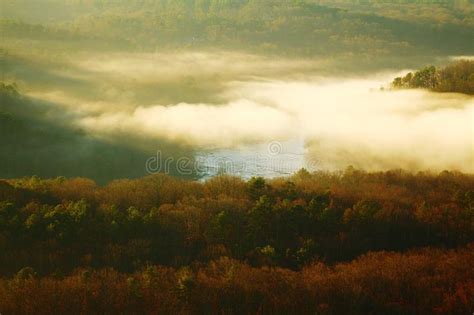 Foggy River Valley Stock Photo Image Of Water Chattahoochee 84847990