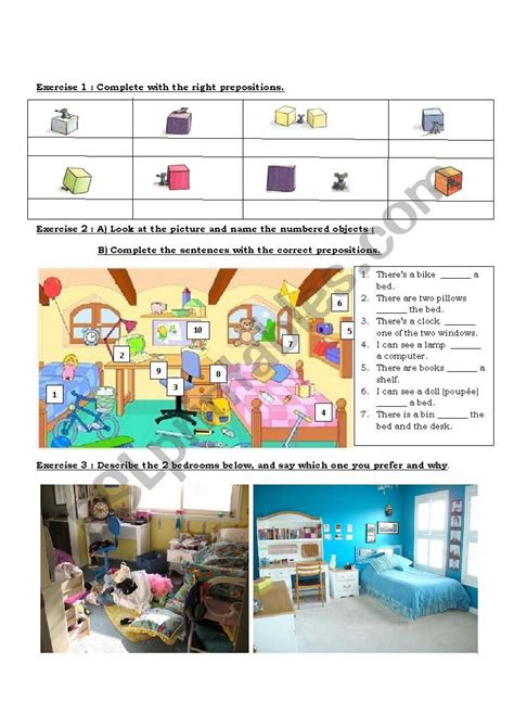 An empty bedroom is like a blank canvas and the person who inhabits the bedroom is the artist. Bedroom description - ESL worksheet by laissetomber