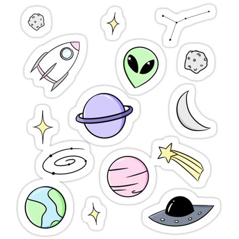 Space Aesthetic Stickers By Genanne Art Redbubble