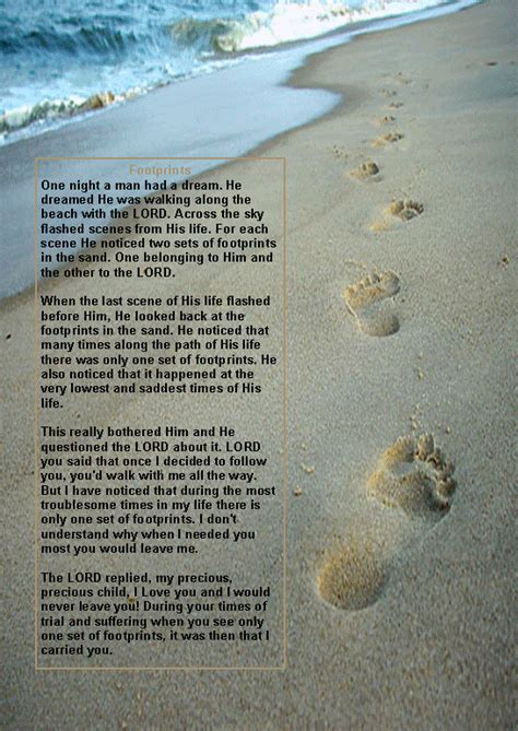 Footprints In The Sand Footprints In The Sand Poem Prayer Images