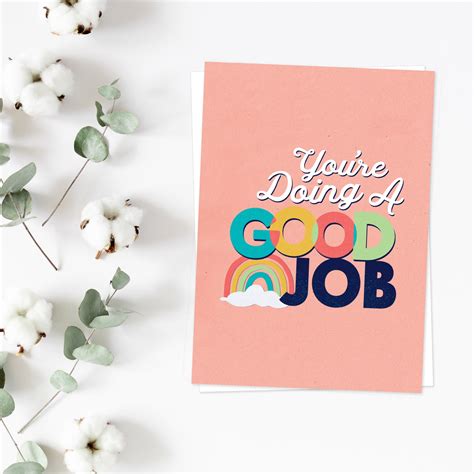 Inspirational Card Printable Card Your Doing A Good Job Etsy