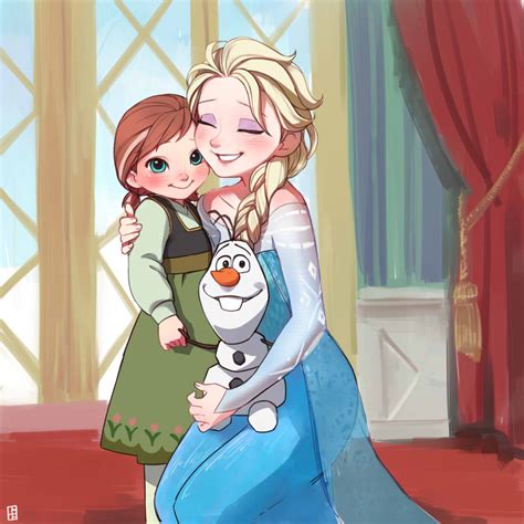 Elsa Anna And Olaf Frozen Fan Art 38834738 Fanpop
