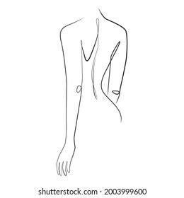 Naked Woman Standing Back One Line Stock Vector Royalty Free Shutterstock