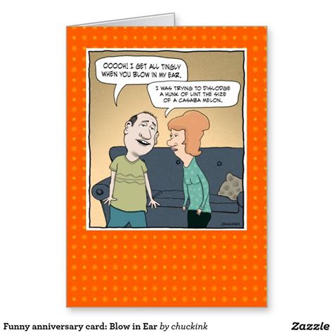 Funny Blowing In Ear Anniversary Card Zazzle Funny Anniversary Cards Anniversary Cards Cards
