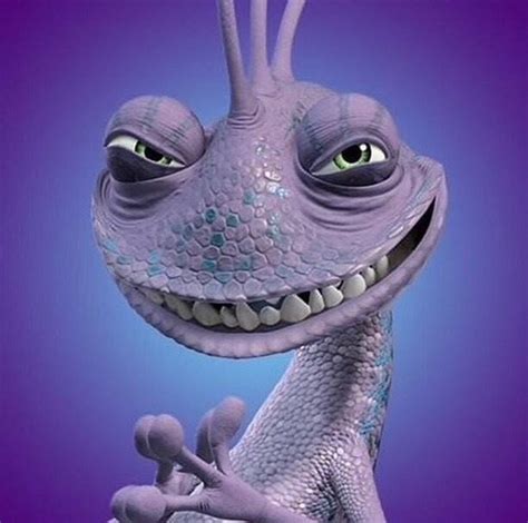 An Image Of A Cartoon Character With Big Eyes And Large Teeth On A Purple Background