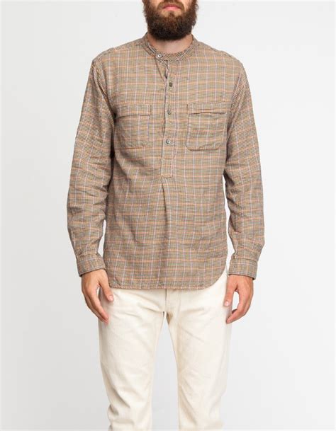 Engineered Garments Banded Collar Shirt In Natural For Men Lyst