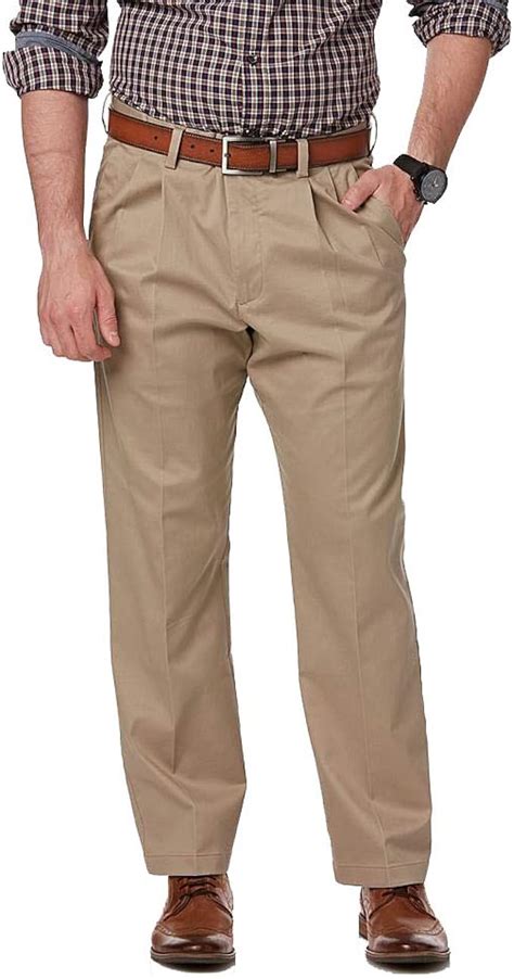 David Taylor Collection Mens Comfort Fit Pleated Dress Pants Alabaster