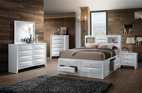 Acme Ireland Bedroom Set With Storage White 21700q Bed Set At