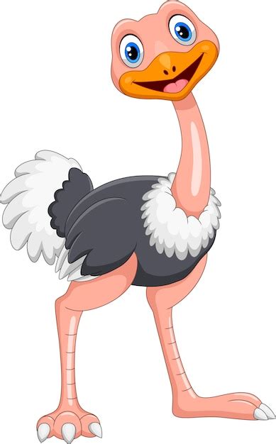 Premium Vector Cute Cartoon Ostrich