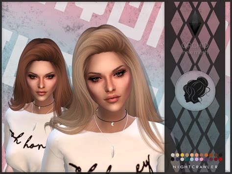 The Sims Resource Orchid Hair By Nightcrawler ~ Sims 4 Hairs