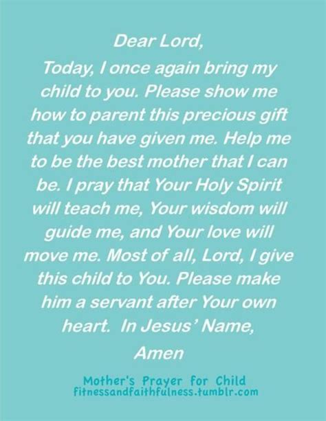 A Mothers Prayer For Her Child I Need To Read This