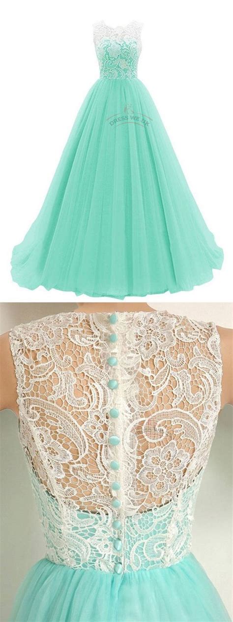 Vestido Color Verde Menta Mint Prom Dresses Prom Dresses Sleeveless Prom Dresses Lace