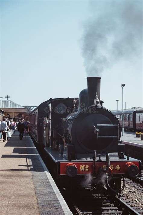 Steam Train On The Platform At Sheringham Station Norfolk Uk
