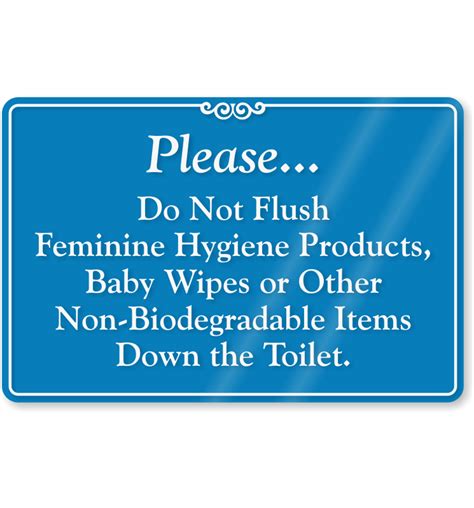 Do Not Flush Feminine Products Sign Printable