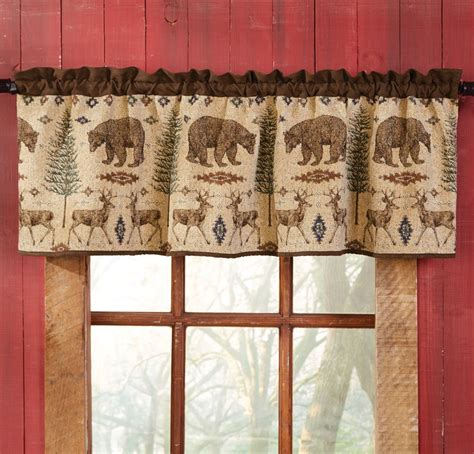 Spruce Mountain Valance Made In Usa Bears Rustic Cabin Curtains