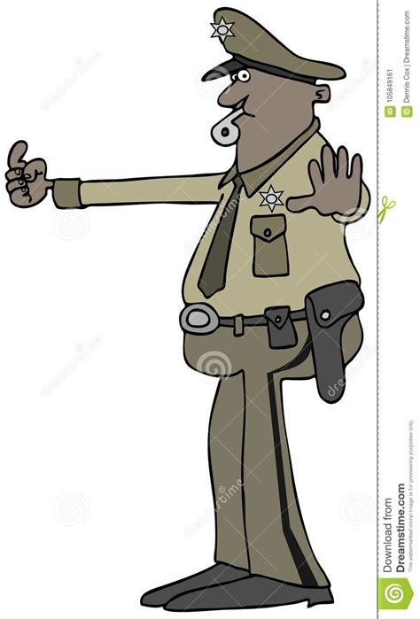 Policeman Directing Traffic Stock Illustration Illustration Of