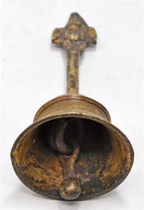 Antique Brass Temple Bell Original Old Hand Crafted Engraved Etsy