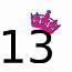 Pink Tilted Tiara And Number 13 SVG Vector 