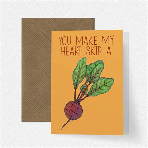 Heart Beet Funny Love Card By Cherry Pie Lane