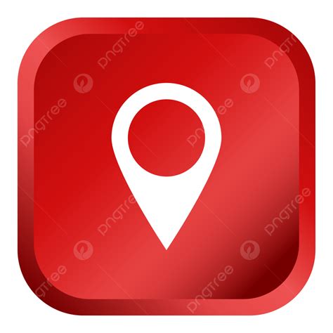Gambar Desain Tombol Lokasi Merah 3d Dengan Pin Peta Putih Tombol