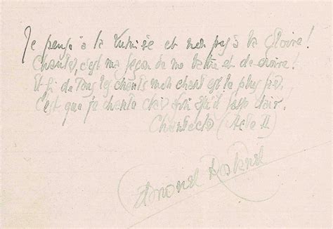 Edmond Rostand Poème Autographe Signé Chantecler