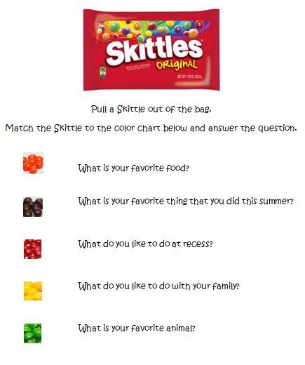 Skittles Ice Breaker Questions