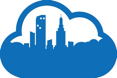 Cloud Computing Logo Icon Cloud With Buildings Icon Clipart Full