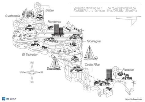 6 Free Central America Map Coloring Pages Esl Vault