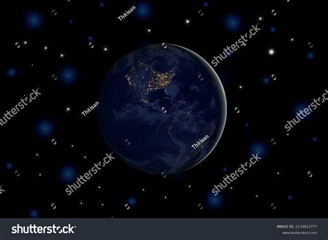 Earth Rotates Space Stars Inuniverse World Stock Illustration