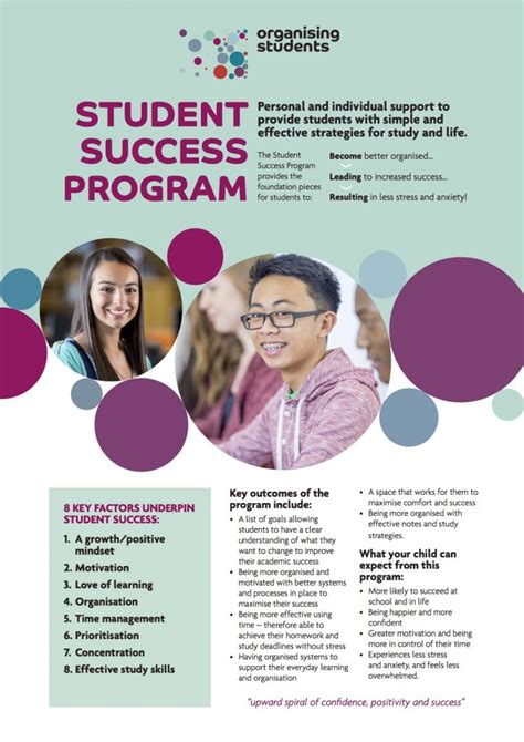 Student Success Program Flyer Organising Students