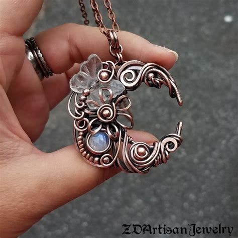 13 Best Class Crescent Moon Wire Wrapped Pendant Images In 2020