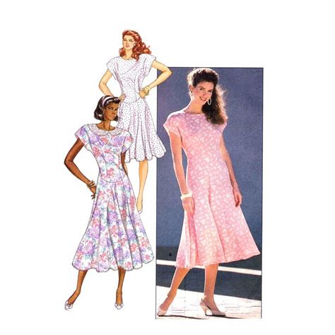 Amazon Com S Misses Dropped Waist Dress Butterick Vintage