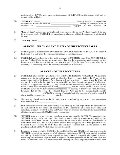 china product supply agreement legal forms  business