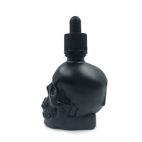 Skull Matte Black Glass Dropper Bottle 30ml 500pieces Atom Enterprises
