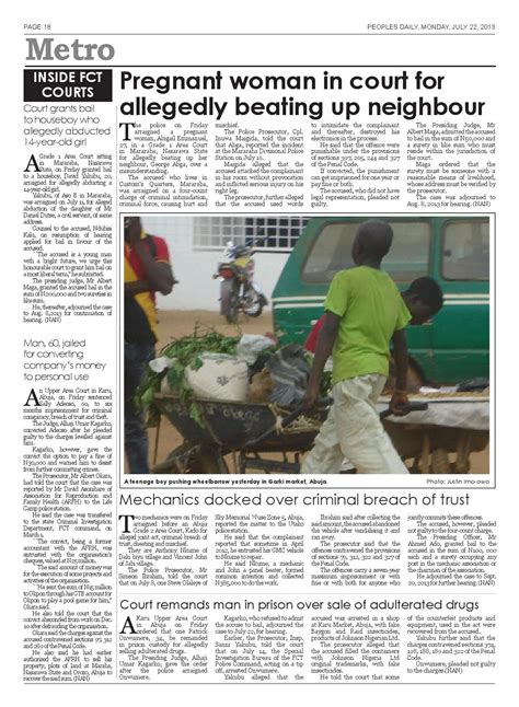 Peoples Daily Newspaper, Monday 22, July, 2013 by Peoples 