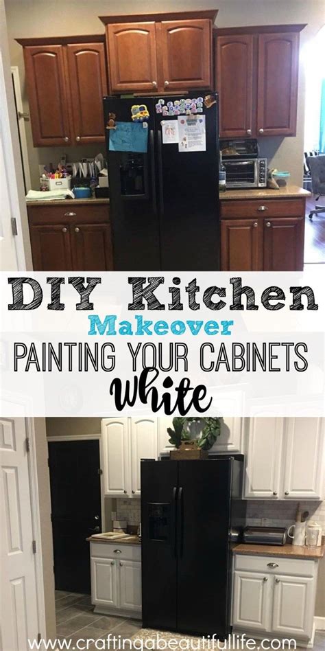 Check out how they took it from dark and drab to bright and clean without spending more than $200. DIY Kitchen Makeover painting the cabinets white yourself ...