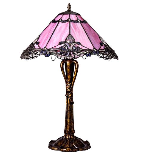 Pink Crystal Stained Glass Table Lamp Wind And Weather