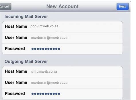 Email Client Setup Guide Apple I Pad Mweb Help View Article