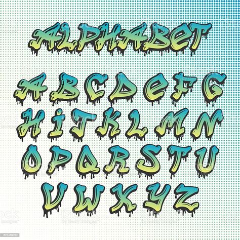 Graffity Grunge Font Vector Alphabet Stock Vektor Art Und Mehr Bilder