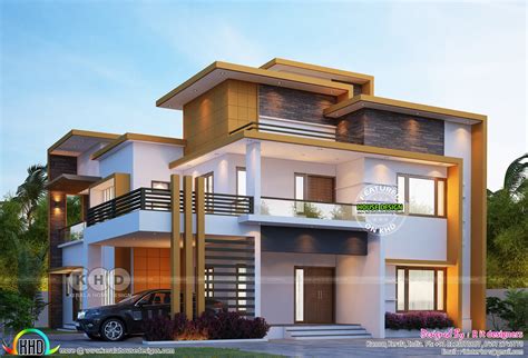 4 Bedroom Contemporary Flat Roof Home Design Kerala Home Design And