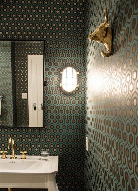 Glamorous Bathrooms With Wallpaper Glamorous Bathroom Powder Room