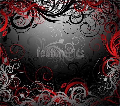 Free Download Illustration Of Vector Black Red And Gold Floral