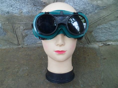 safety green glasses 1980s protective welding goggles… gem